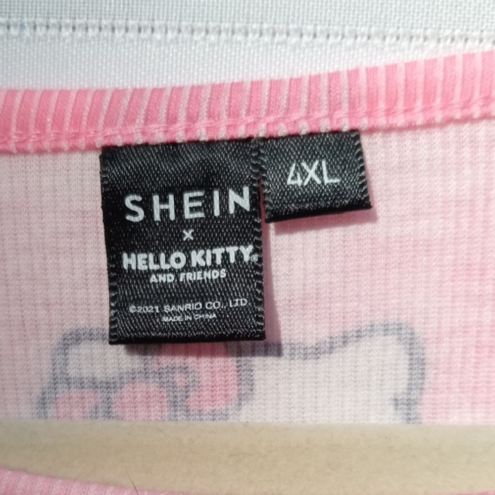 Shein Hello Kitty Pink and Blue Tie-Dye Long Sleeve Tee Girlhoodcore Sanrio - Picture 2 of 5